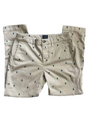 J.Crew High Rise Girlfriend Chino Tree Print Pants Khaki 4P Petite